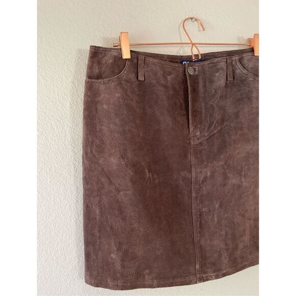 Vintage leather suede mini‎ skirt size 13 - Picture 3 of 7